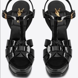 TRIBUTE PLATFORM SANDALS IN PATENT LEATHER